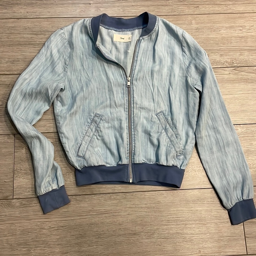 EC TNA Lightweight Denim Color Bomber Jacket - Size XS
